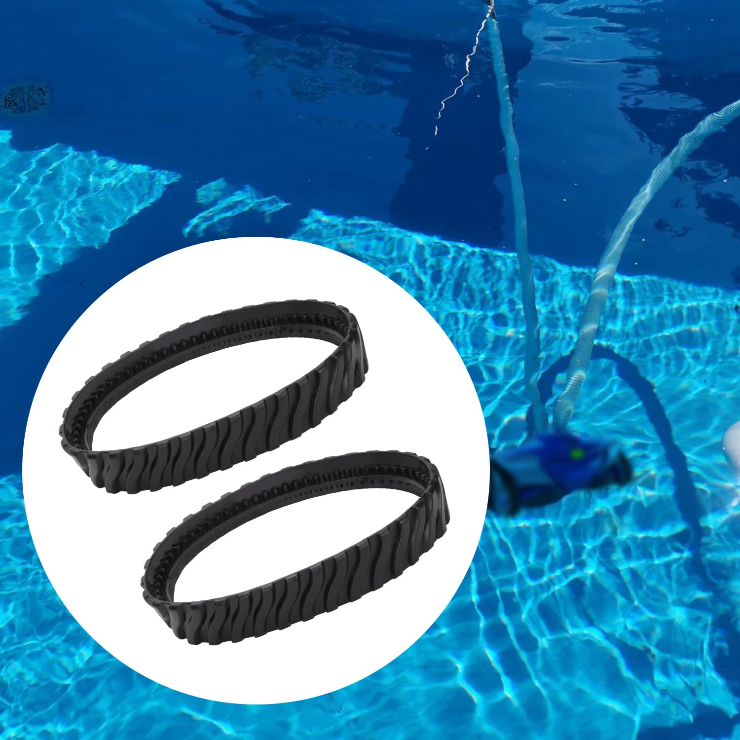 Gosknor Lot de 4 Chenilles Rechange pour Nettoyeur Piscine de Zodiac MX6 MX8 Elite, R0526100 Courroies en Caoutchouc Robustes pour Pneus Piscine