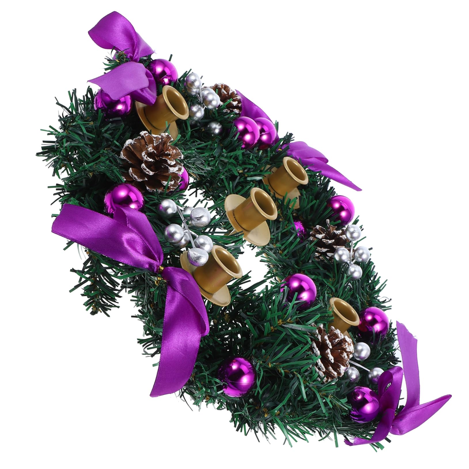 Cabilock Christmas Advent Wreath Ring Holder Elegant Decorative Candles Stand for Holiday Home Centerpiece Sturdy Metal and Plastic Design for Festive Table Decor