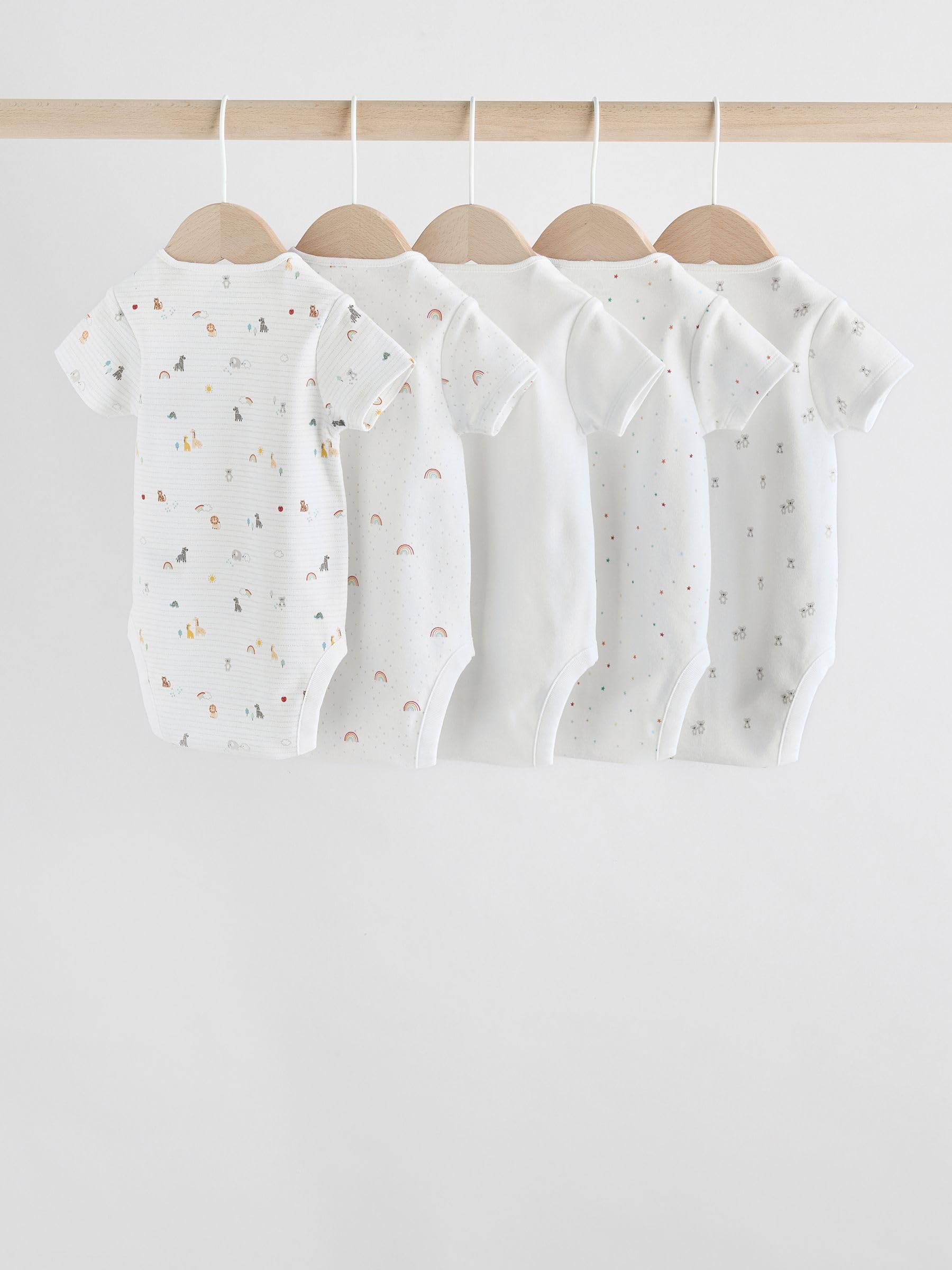 NEXT Noworodki unisex Zestaw 5 niemowlęcych body z krótkim rękawem