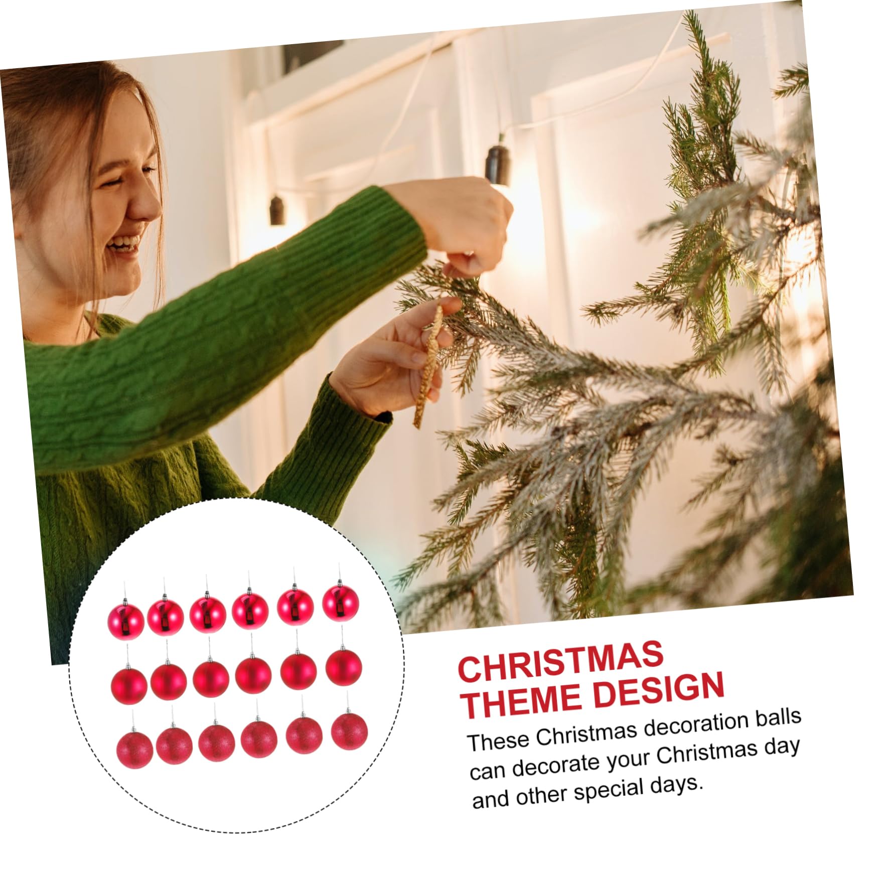 TOPBATHY 24stücke Weihnachtskugeln als Anhänger für Baum Dekorative Kugeldekoration für Party und Zuhause Hängekugeln aus Hochwertigen Materialien
