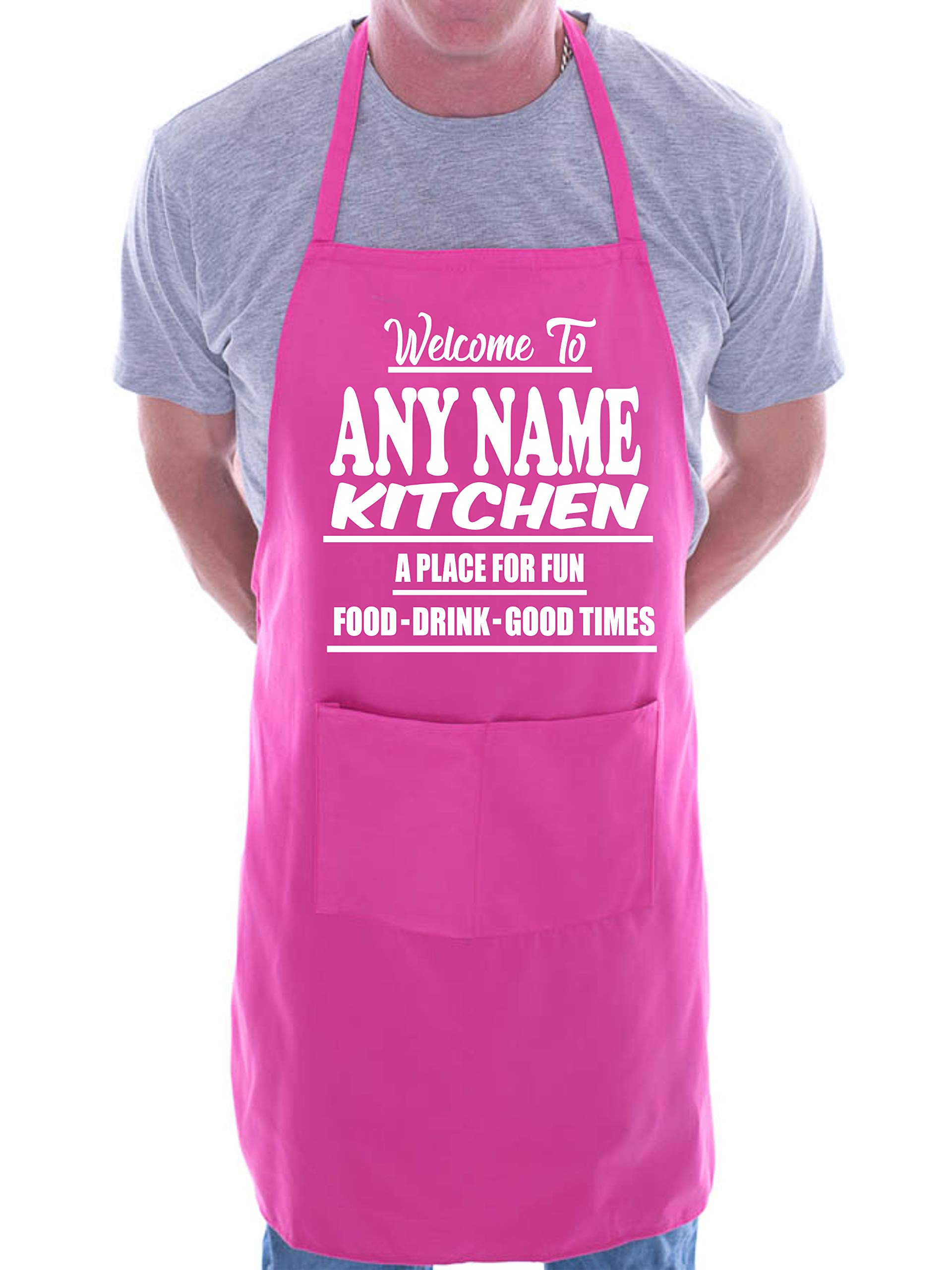 Print4U Personalised Apron Welcome To My Kitchen Any Name Pink