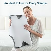 Vista 9 de Elviros Almohada cervical para dormir, almohada de espuma viscoelástica para aliviar el dolor de cuello, almohadas refrescantes para adultos