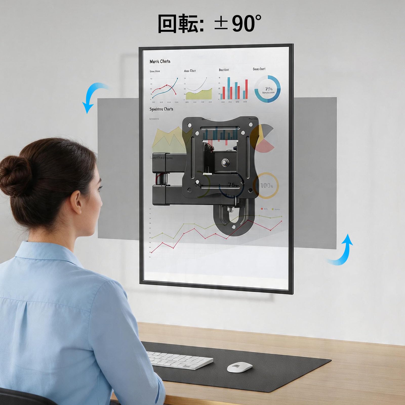 Amazon | GLWIXY モニター / テレビ壁掛け金具14-29インチ対応 回転式