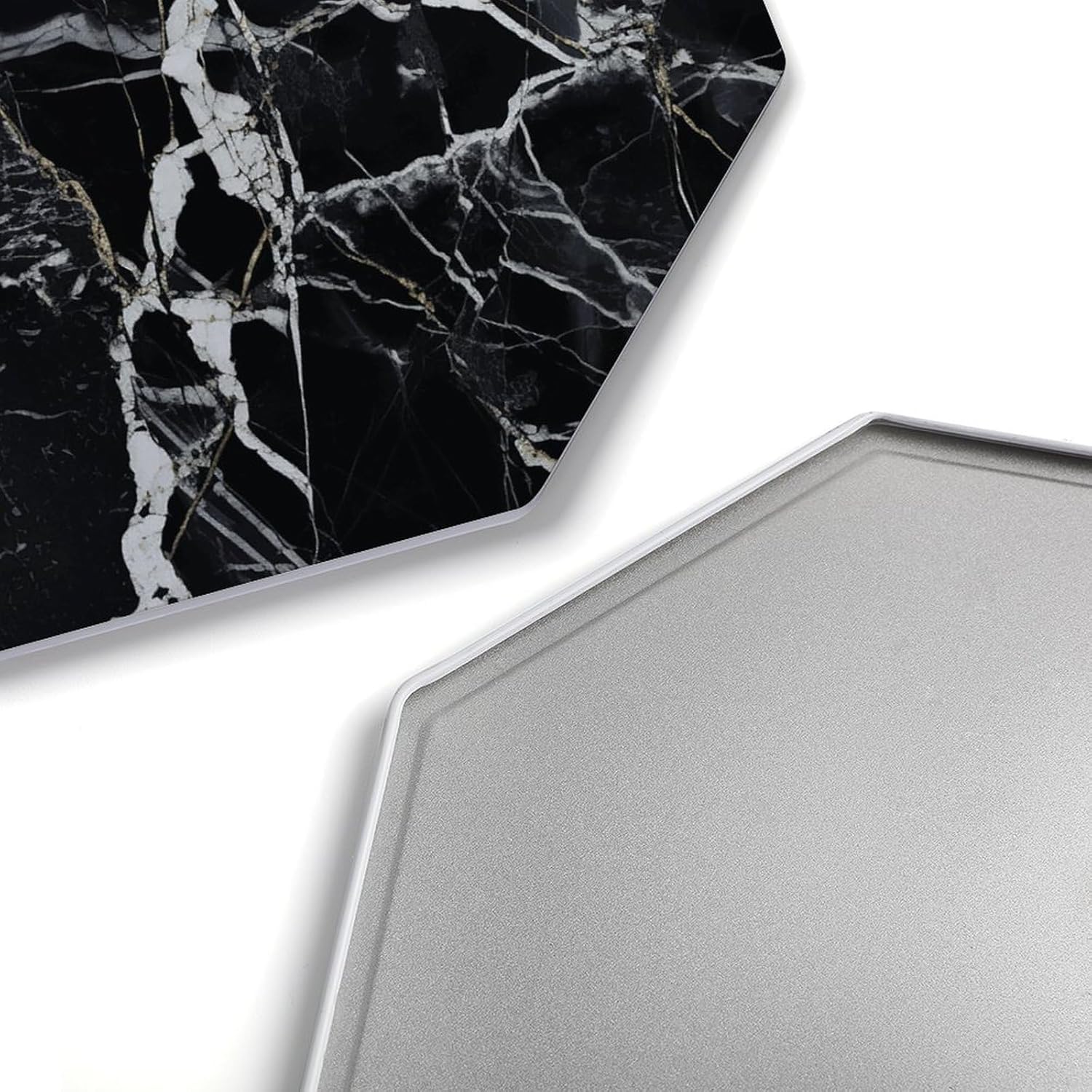 Ctagon Metal Sign for Home, Modern Display Plate for Kitchen, Black And White Marble Plates Accent Hanging Wall Decorations 3PCS for Living Room, Bedroom, Hallway, Hotel