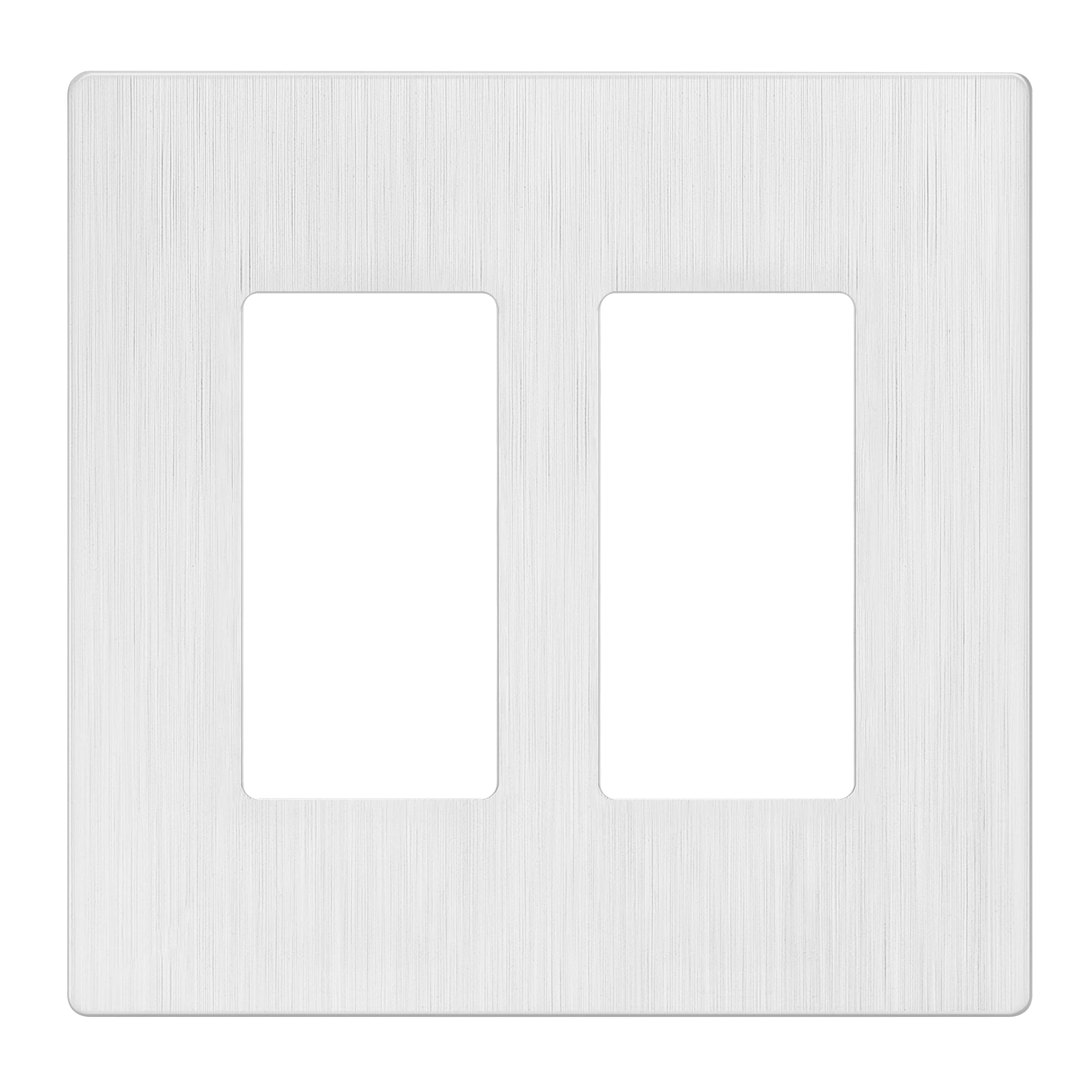 LIDER Brushed Finish Decorator Switch Cover, Screwless Wall Plate, Mid-Size 2-Gang 4.88" x 4.92", Unbreakable Polycarbonate Thermoplastic, UL Listed, LSWP-32M-BGD, Brushed Gold — view 85