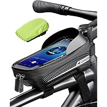 whale fall Bike Frame Bag Waterproof, 3D Eva Hard Shell, Bike Phone Holder, Bicycle Top Tube Bag, Cycling Pouch with Rain Cover, Bike Accessories for Phones Under 7"