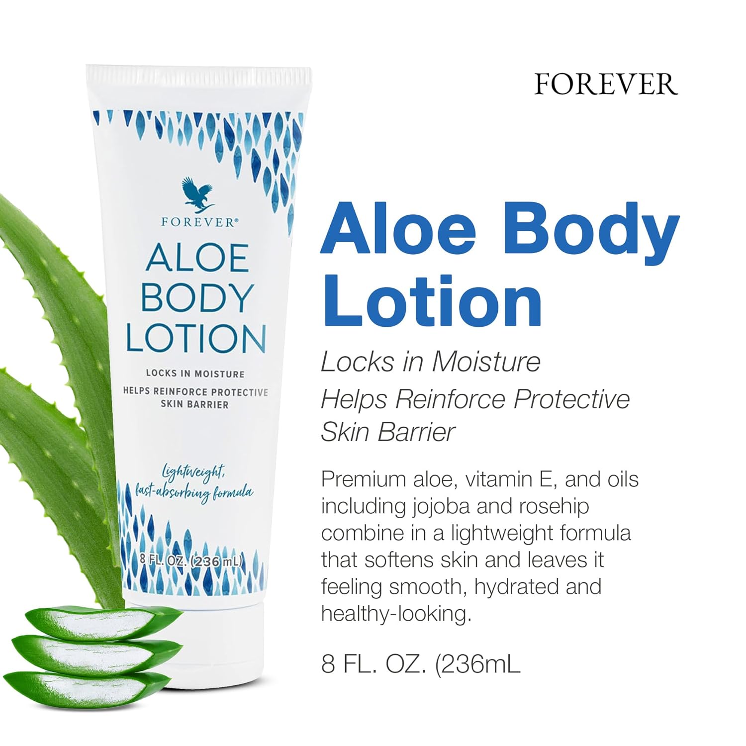 Forever Living - Aloe Body Lotion - Fast-Absorbing and Hydrating Moisturizer for Youthful Skin - Vegan and Gluten-Free - Light Floral Scent - 8 fl oz - Image 2