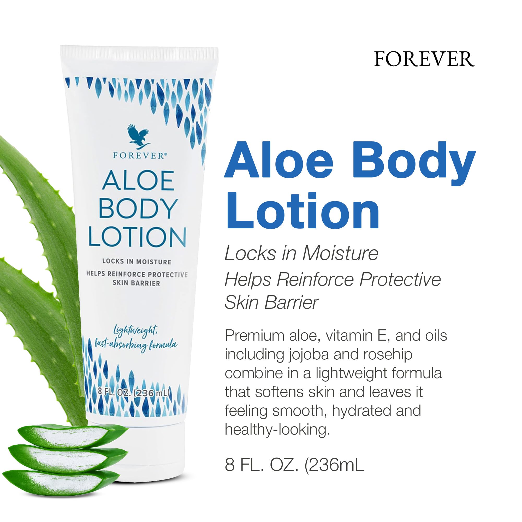 Amazon.com : Forever Living - Aloe Body Lotion - Fast-Absorbing and  Hydrating Moisturizer for Youthful Skin - Vegan and Gluten-Free - Light  Floral Scent - 8 fl oz : Beauty & Personal Care
