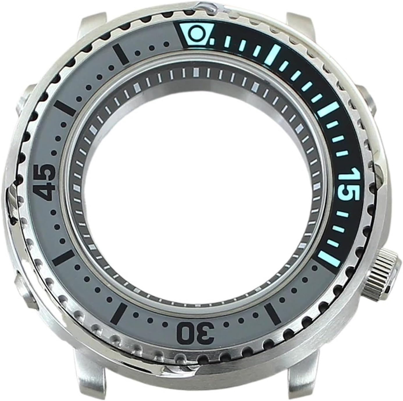 43.3mm Watch Case C3Luminous Bezel Sapphire Glass for NH35 NH36 NH34/38 4R36 Movement Watch Parts Watch Case(Black Chapter Ring 2)