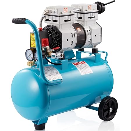 Amazon Zeroire エアーコンプレッサー 22l 静音 家庭用 オイルレス 100v 業務用 兼用 騒音値 65db M 普通車 軽自転車のタイヤ 自転車のタイヤ ボール ゴムボートなどの空気入れに 静音 オイルレス 22l エアコンプレッサー