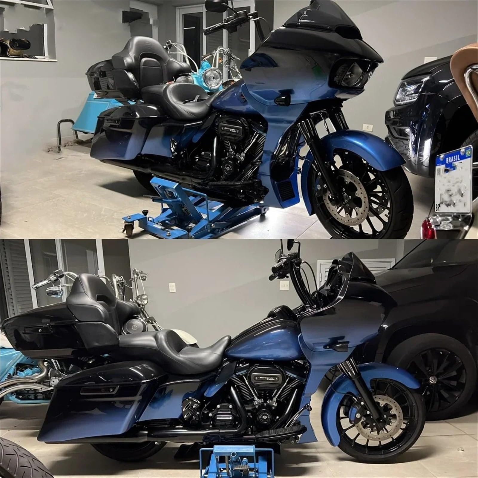 Dekoracja motocykl Front Lip Splitter Pasuje do Harley Touring CVO Road Glide Special FLTRU FLTRK FLTRX FLTRXS 2017-2024 Motocykl Owiewka Spojlery Pokrywa(Fairings Spoilers A)
