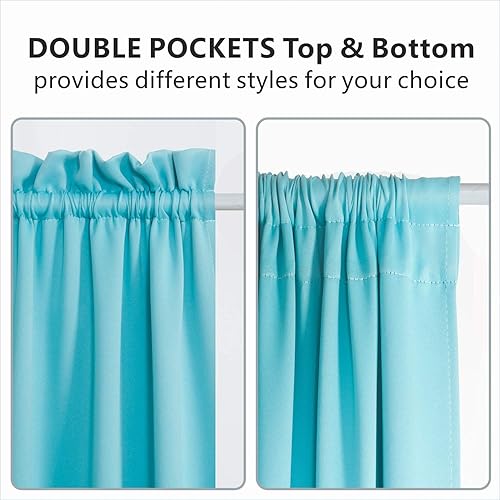 Miniatura 4 de Aquazolax Cortinas térmicas con aislamiento térmico para puerta francesa, cortinas opacas de 25 x 72 pulgadas, oscurecimiento de habitación para