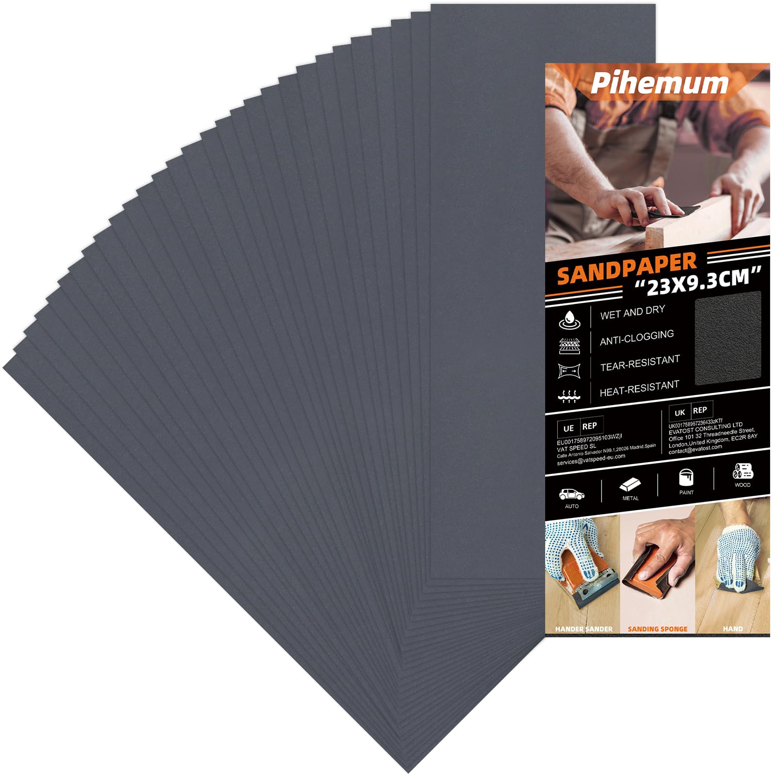 45 Sandpaper Sheets - 80 to 5000 Grit -17