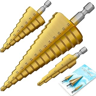 HPMAISON 3pcs HSS Step Bits, High Speed Steel...,