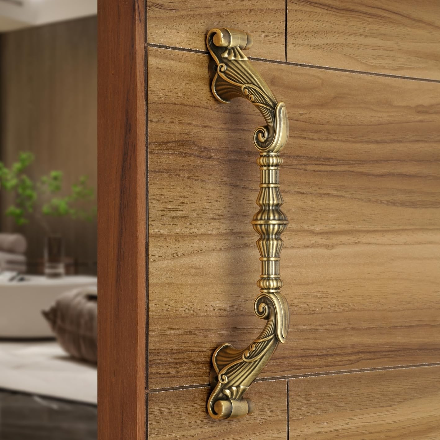 Dhanush Door Handles for Main Door | Main Door Handle | Wooden & Glass Door Handle(10 inches-Pack of 1) Antique Finish | 3 Years Warranty