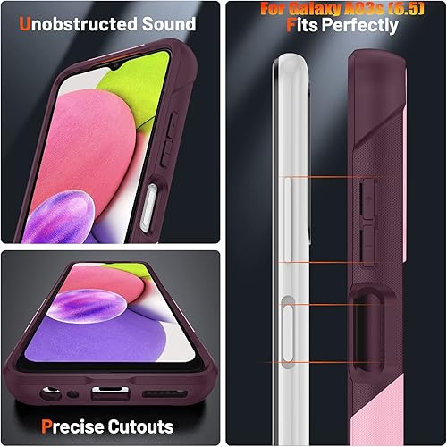 Miniatura 6 de Funda resistente para Samsung Galaxy A03s/A02S de 6.5 pulgadas, 4 esquinas con bolsas de aire [protección contra caídas de 12 pies], agarre