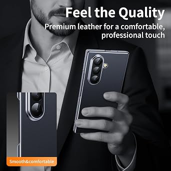 for Z Fold 6 Case Luxury Leather with Privacy Screen Protector [Hinge Protection],[Fit for Magsafe],Camera Protection Magnetic for Samsung Galaxy Zfold 6 Case Black