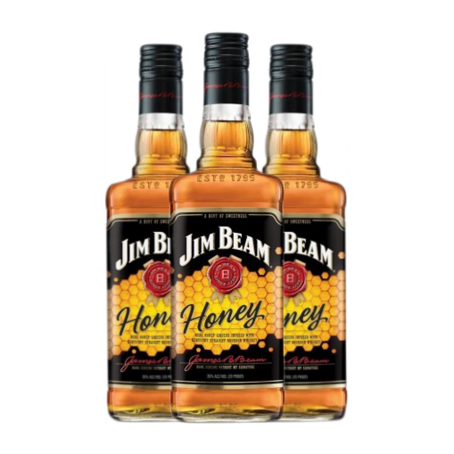 Bourbon Jim Beam Honey Rakete Flasche 1 L (Schachtel mit 3 Rakete Flasche von 1 L)