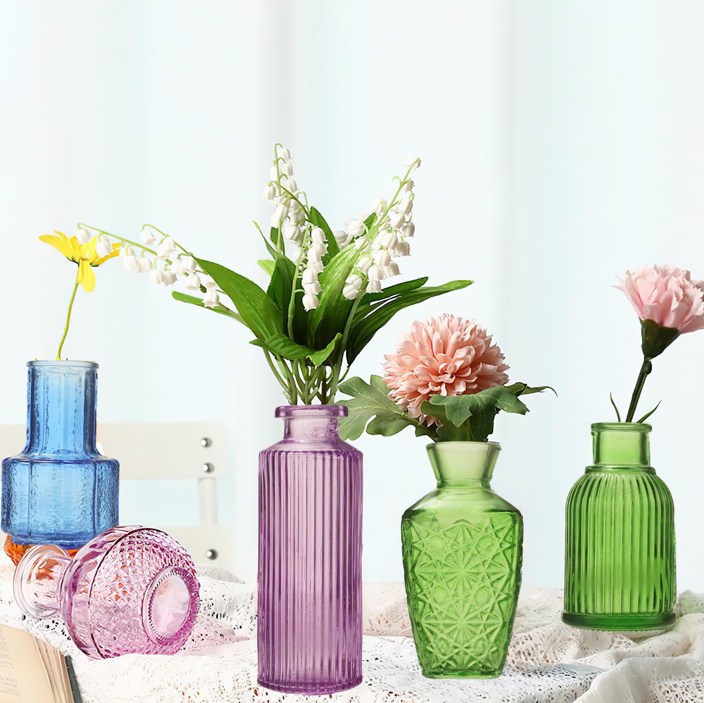 Juego De 15 Jarrones De Cristal, Mini Jarrón Para Flores, Bonitas Botellas Transparentes Vintage Para Decoración Del Hogar, Jarrones Pequeños Para Centros De Mesa, Decoraciones Rústicas De Boda