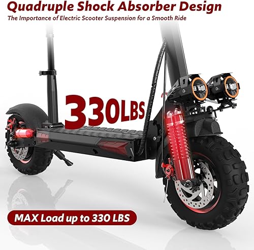 Miniatura 13 de Scooter eléctrico para adultos, motor de 800/1200 W, batería de 48 V 15/18/21 AH, neumáticos todoterreno E-Scooter de 10/11 pulgadas, doble