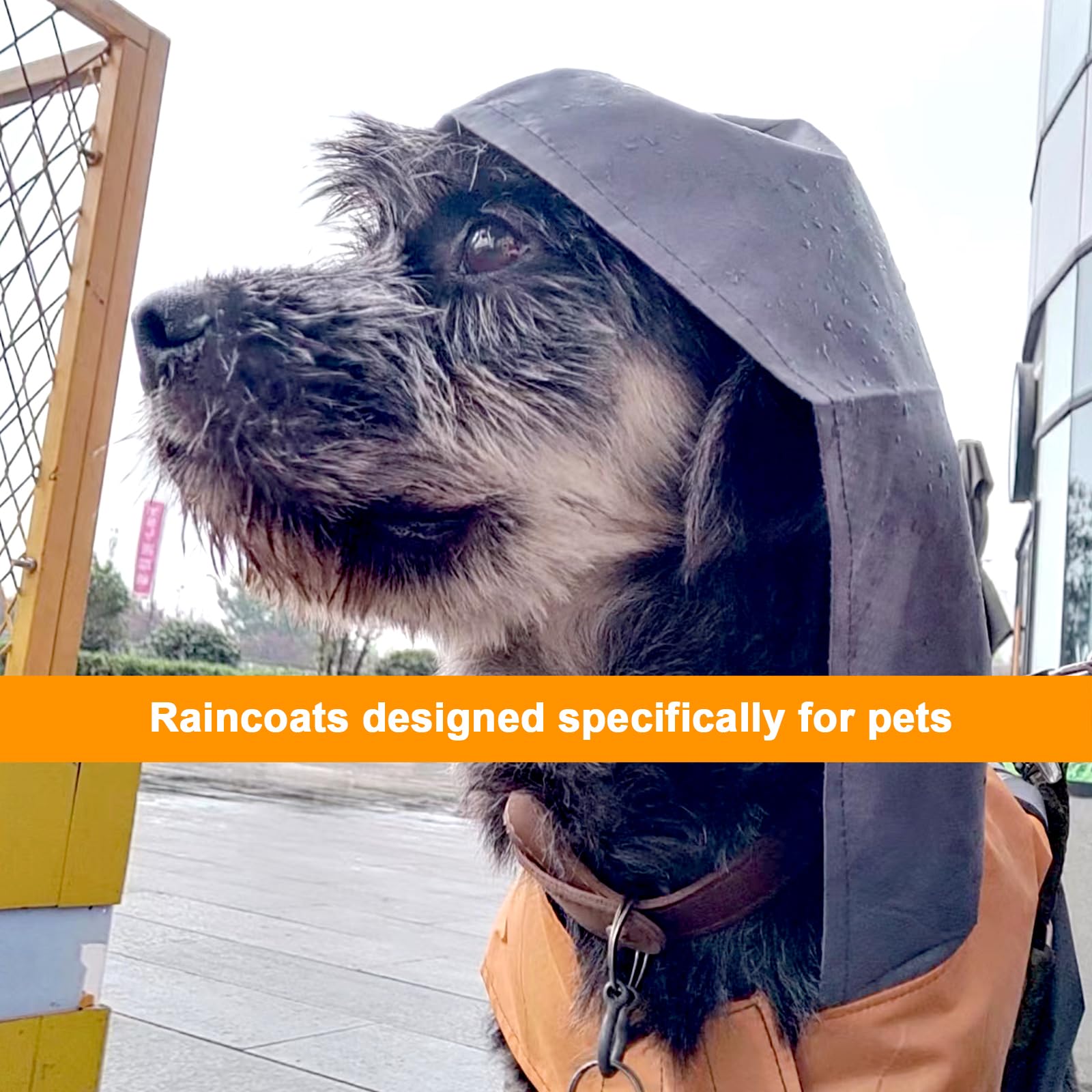Imperméable pour chiens avec capuche et bandes réfléchissantes sûres, imperméable ultra-léger respirant, pour chiens de petite, moyenne et grande taille (moyenne)