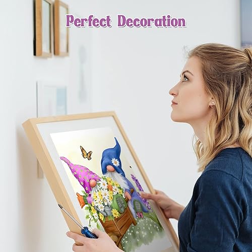 Miniatura 5 de NAIMOER Kits de arte de diamantes de gnomos para adultos, flores y carritos de taladro completo, kits de arte de diamantes, flores de diamante 5D y