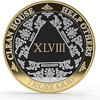 Vista 30 de Silver & Gold - Medallón de Alcohólicos Anónimos de 1 a 60 años (10 años (X)) Cápsula AA incluida