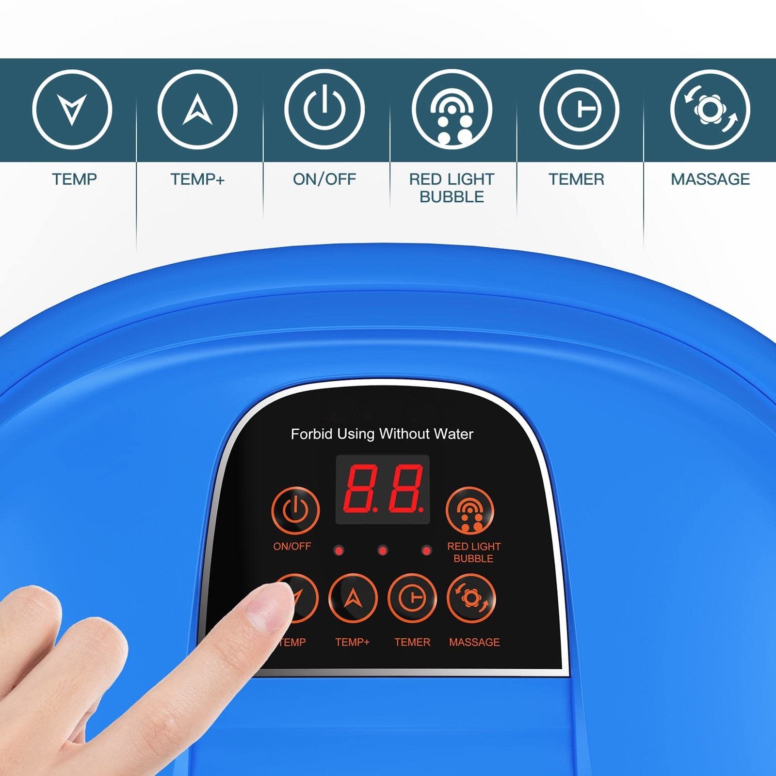 JINGYAN Massaggiatore per Pediluvio con Rullo Automatico, 3 Modalità Shiatsu, Pressione, Impastamento, Riscaldamento, Macchina per Massaggio Bagno