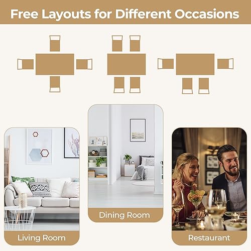 Miniatura 7 de Juego de mesa de comedor Giantex para 4, juego de mesa de comedor para 4, rincón de desayuno con mesa de cocina, 4 sillas de comedor, juego de mesa