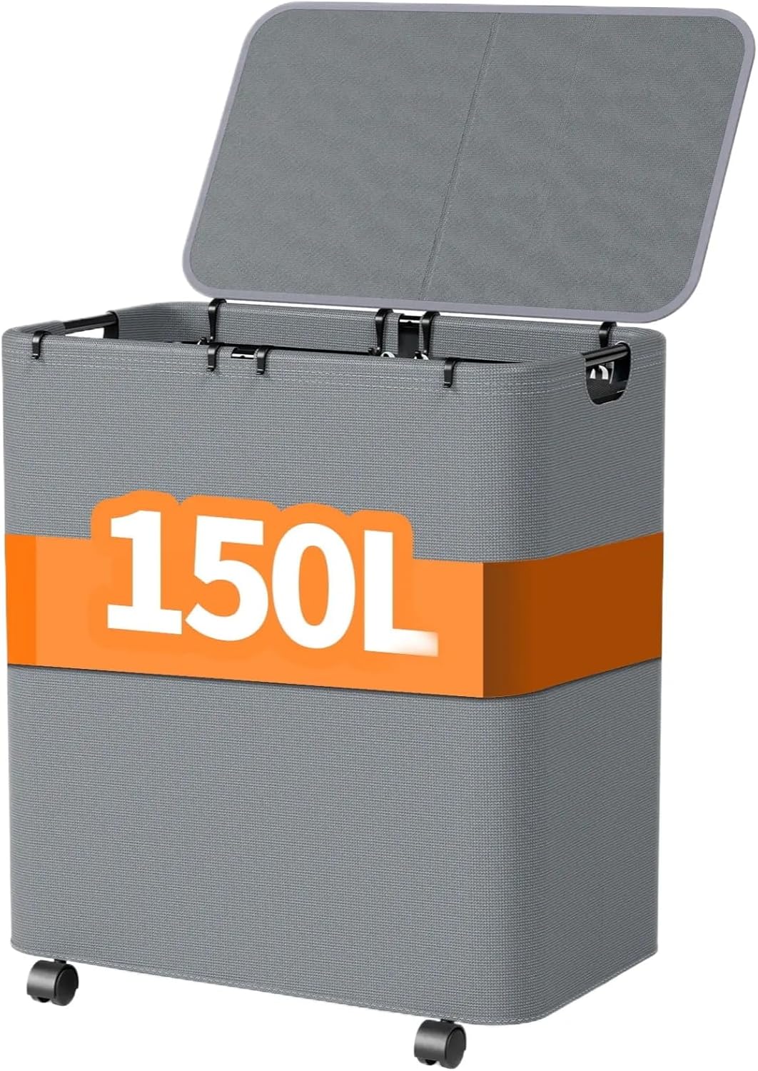 Laundry Hamper with Wheels, 150L Large Laundry Basket with Lid & 2 Removable Bags