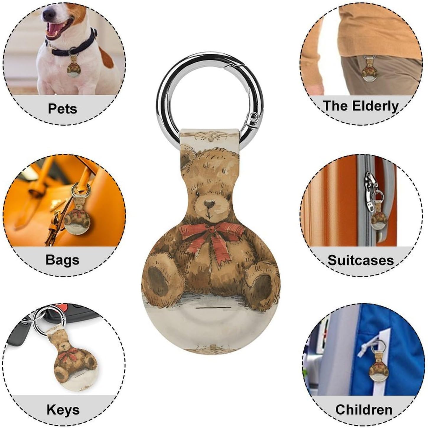 Waterproof for Airtag Holder with Keychain, Anti-Scratch GPS Case 1PCS image 3