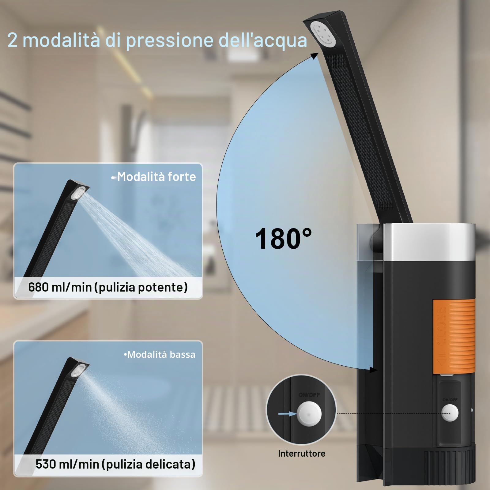PChero Bidet da viaggio portatile, 400 ml, ricaricabile, IPX6, impermeabile, per la pulizia personale, lavaggio del bambino, cure postnatali, perineali ed emorroidi