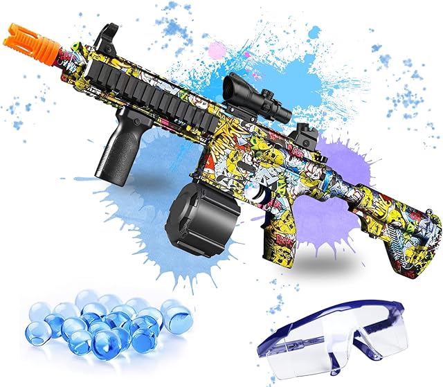 Vigoday Gel Gun, Electric Gel Blaster Pistol Automatic With 30000 Biodegradable Wtaer Beads & Goggles, M416 Guns For Adults Airsoft Pistol, Nerf Gun Toys For Kids