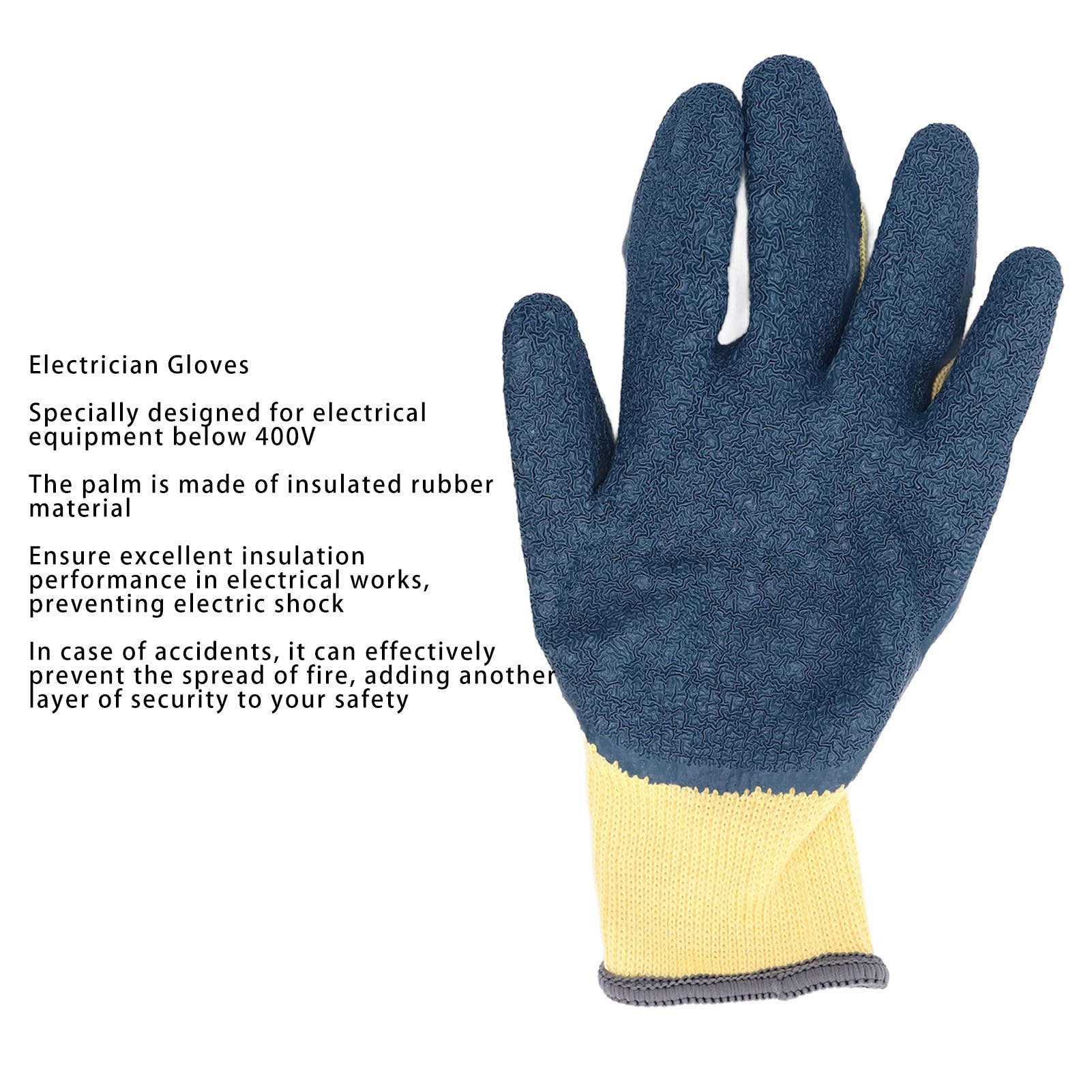 Elektrisch Geïsoleerde Handschoenen, 400V Elektricien Hoogspanningshandschoenen Isolatie Werkhandschoenen, Elektrische Laagspanning Rubberen Isolerende Lijnwachters