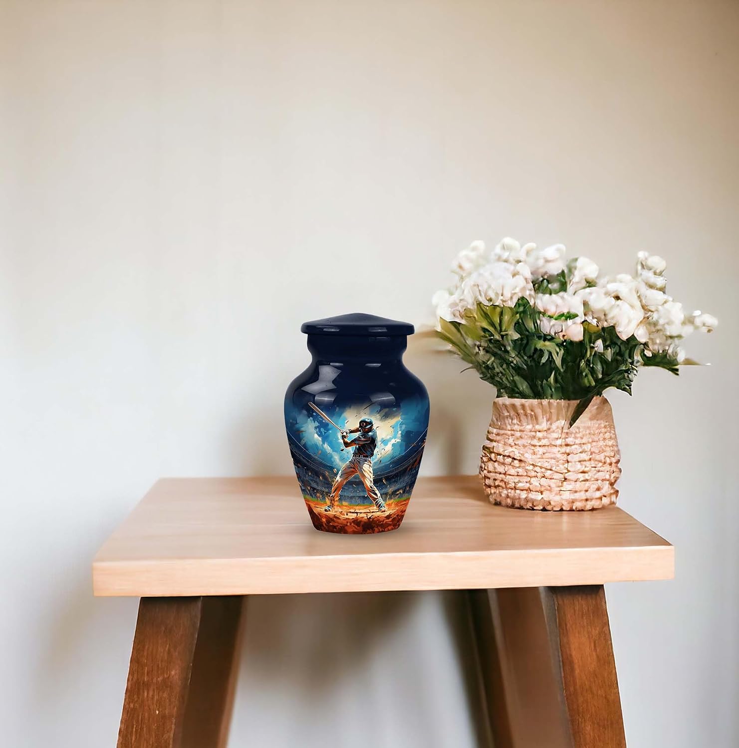 Baseball Urn Keepsake, Burial Keepsake Box, Decorative Box, Small Urns for Human Ashes Keepsake, Urns for Human Ashes Adult Man, Small Urn - 3"
