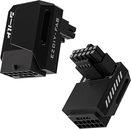 EZDIY-FAB Adaptador PCIe 5.1  600 W 12+4 pines, conector de alimentación GPU de 16 pines 12VHPWR, adaptador de GPU de 12 V-2x6, ángulo recto de 90