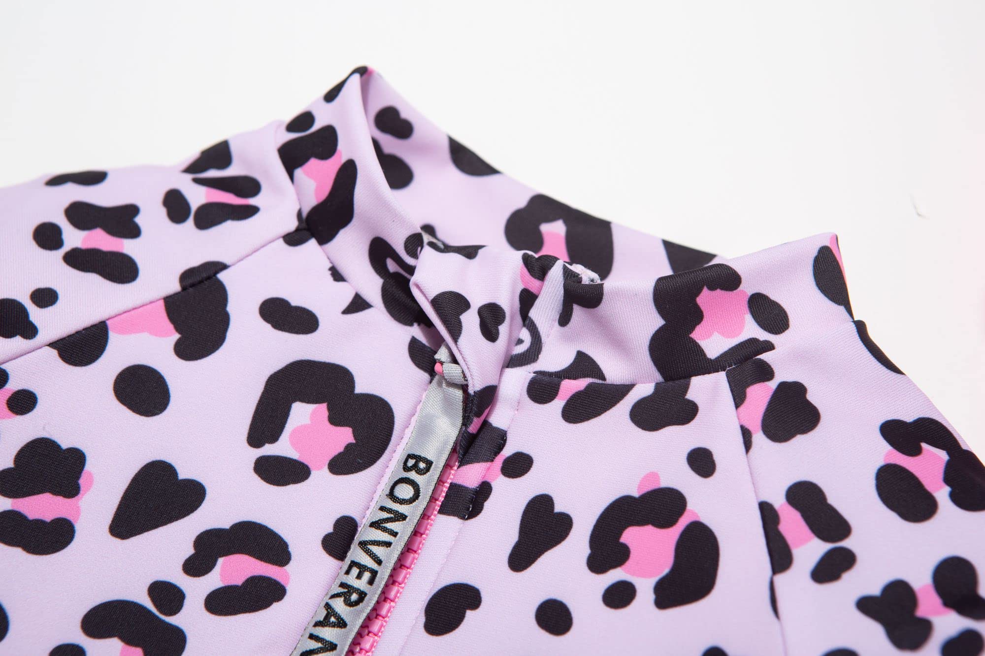BONVERANO Maillot de Bain Une pièce à Manches Longues pour bébés Filles Protection UV 50+ avec Bonnet de Bain
