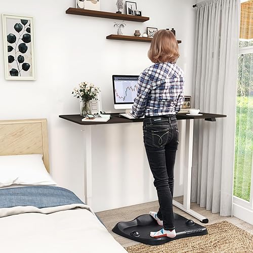 Miniatura 9 de GOFLAME Escritorio eléctrico de pie ajustable en altura, escritorio eléctrico de pie de 55 x 28 pulgadas con gancho para auriculares, estación de