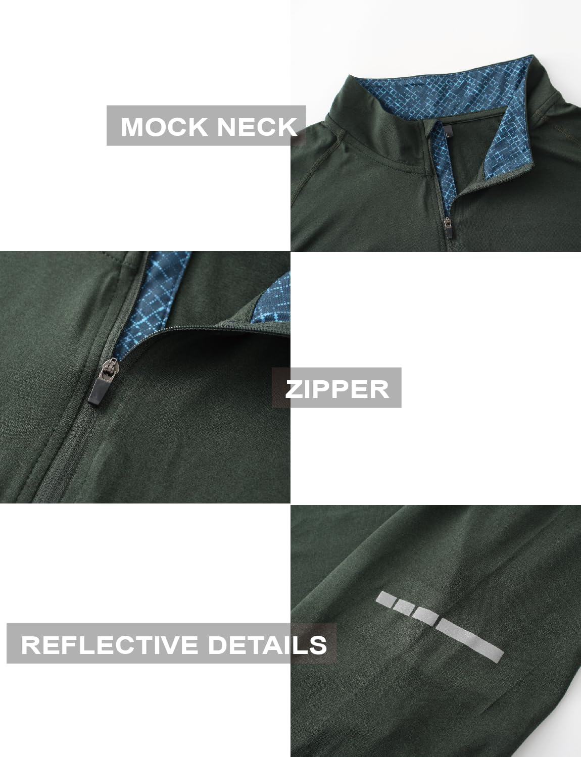 Mens Golf Quarter Zip Pullover Mock Neck Sweatshirt Lightweight UPF 50+ Sun Protection Long Sleeve Performance Shirt - Image 6