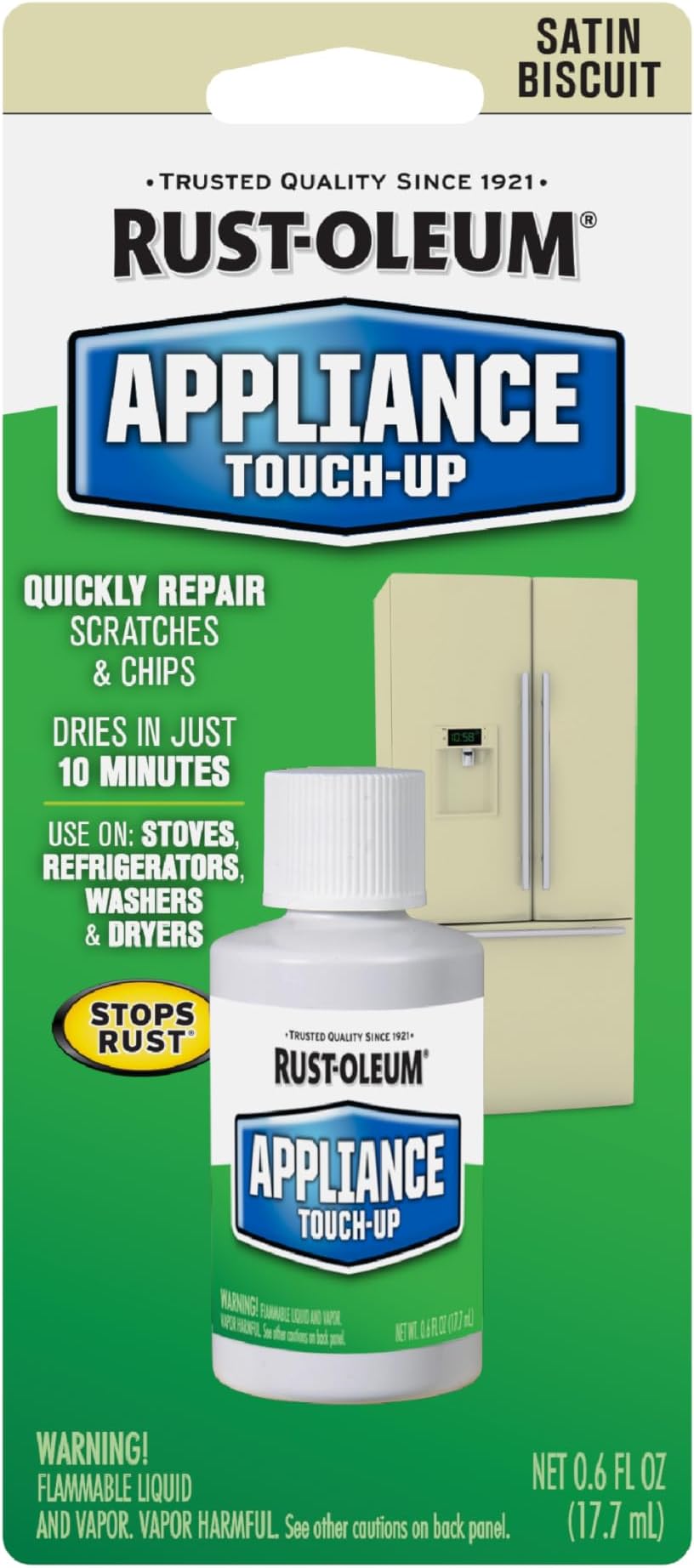 Rust-Oleum 203002 .6-Ounce Specialty Brush Bottle Appliance Touch Up, Biscuit