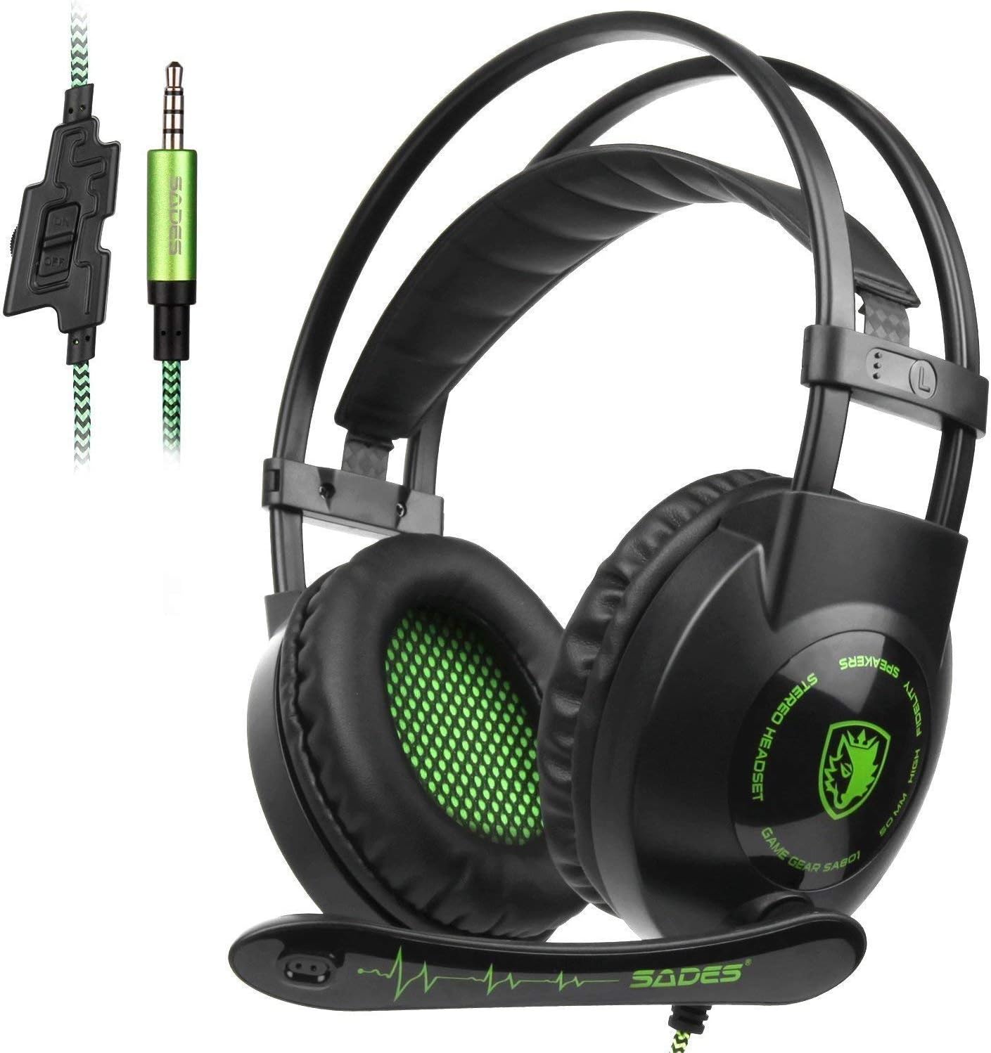 Cuffie Gaming Con Microfono Per PC, PS4, PS5, Xbox One – LED USB, 40mm, Nere
