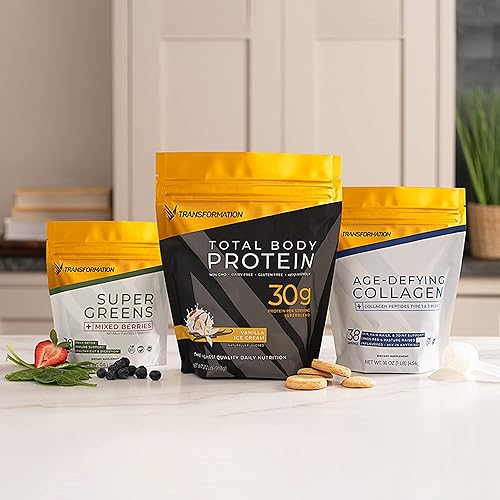 Miniatura 7 de Transformation Protein Super Blend  Clara de huevo, péptidos de colágeno y proteínas vegetales  15 mil millones de probióticos UFC  Enzimas