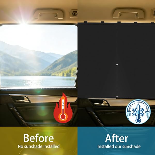 Car Window Shades, 2 Pack Magnetic Double-Layer UV Protection Sun Shade, Adjustable Side Windows Curtains, Full Privacy & Safety for Baby Kids Adults, Universal Fit for Most Vehicles - 4