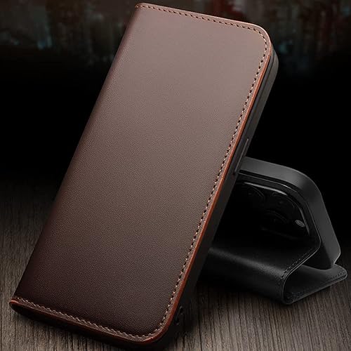 Miniatura 2 de COOVS Funda tipo cartera para iPhone 1414 Plus14 Pro14 Pro Max, funda con cierre magnético de cuero genuino de alta calidad, con bloqueo RFID,