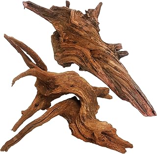 kathson Natural Large Aquarium Driftwood Decoration Branches Reptiles Terrarium Ornament Wood Fish Tank Habitat Decor Assorted Sizes Wood 2 PCS (10"-14")