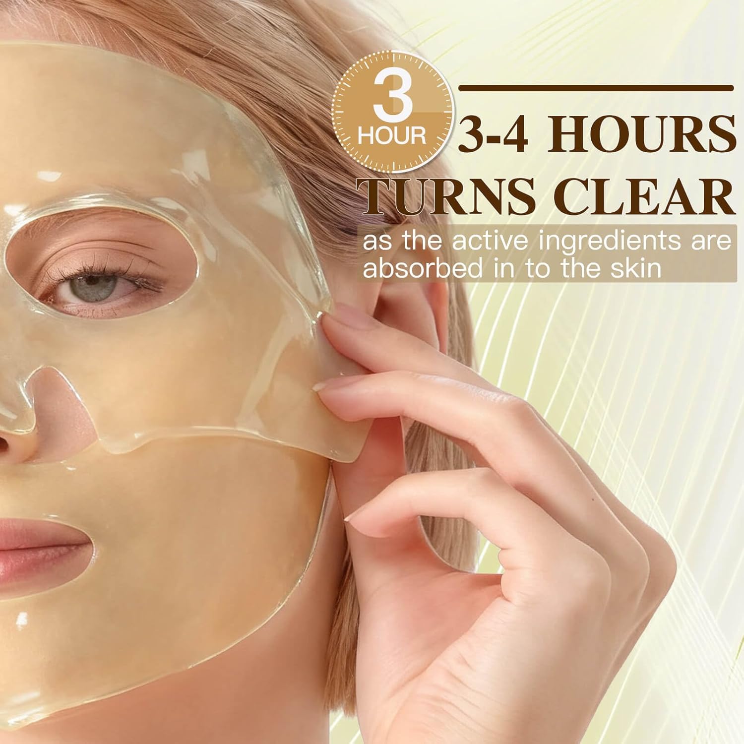 Radiance Turmeric Collagen Face Mask, 5 Pack - Overnight Calming Ance Mask with Kojic Acid for Roughed Skin & Dullness, Oil Control & Pore Refining Facial Sheet Mask - Image 2