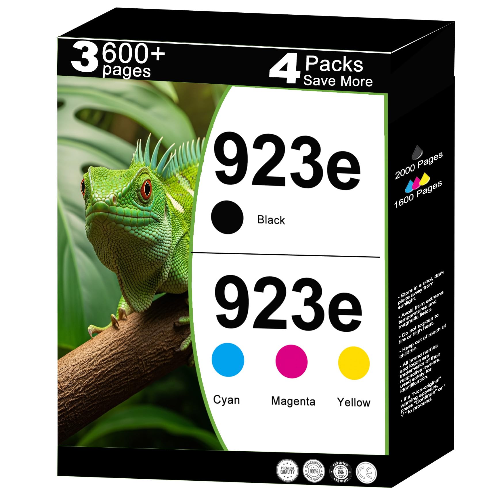 Photo 1 of 923e Ink Cartridges Combo Pack Replacement for HP 923 XL 923XL Work with OfficeJet 8120 8122 8124e Pro 8135e 8138e 8139e 8130e 8132e Printer with V17.4.1 Chips (4-Pack,Cyan Magenta Yellow Black)