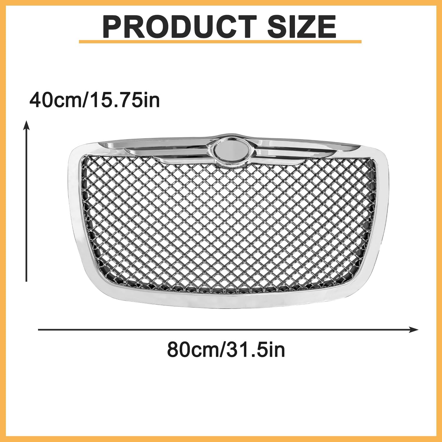 Front Bumper Grille For Chrysler 300 300C 2005-2010 Upper Hood Mesh Grill (2005-2010)