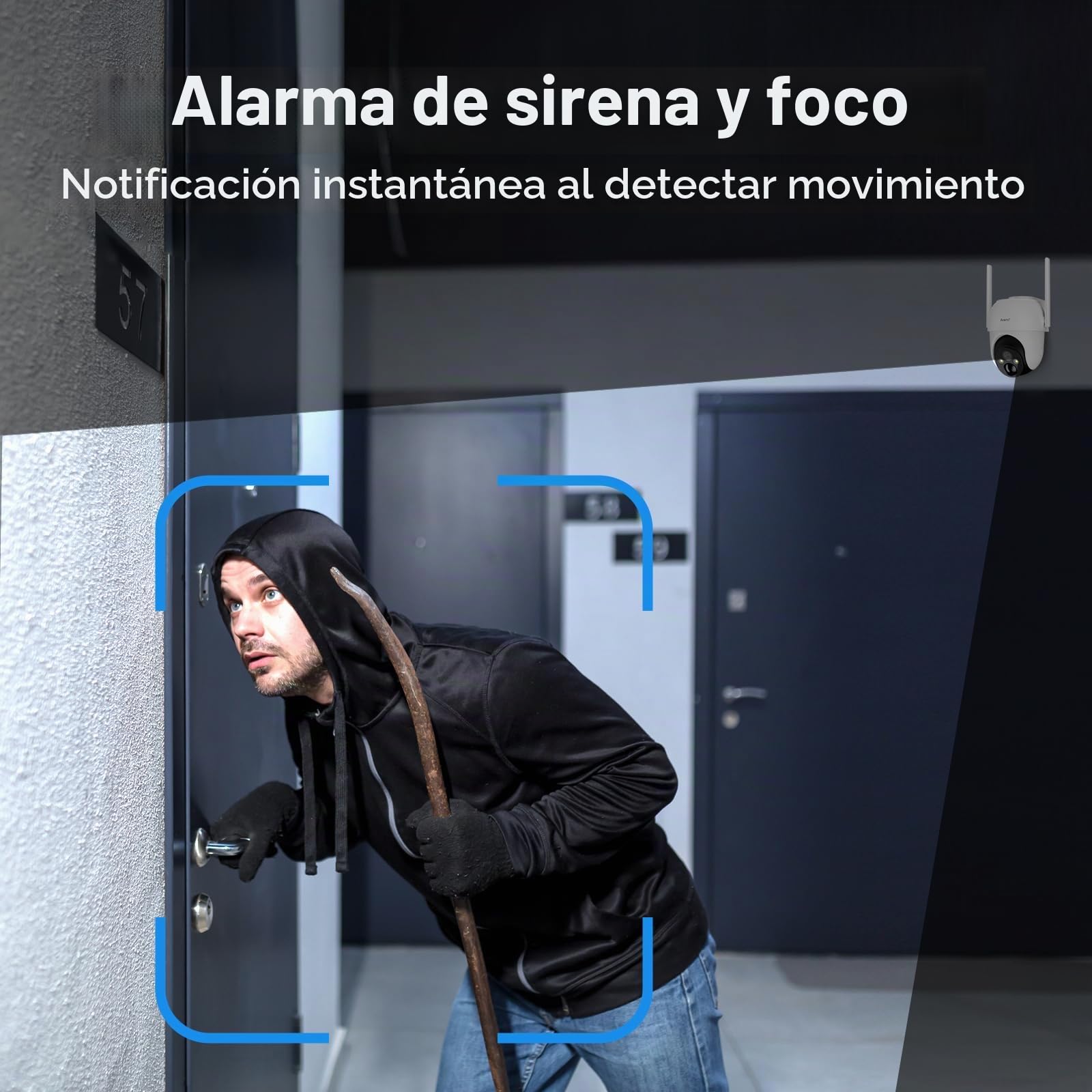 ARENTI Cámara Solar Exterior 2K/3MP, PIR, inalámbrica, Nube, IP65, vigilancia, Audio bidireccional, Alexa-Compatible