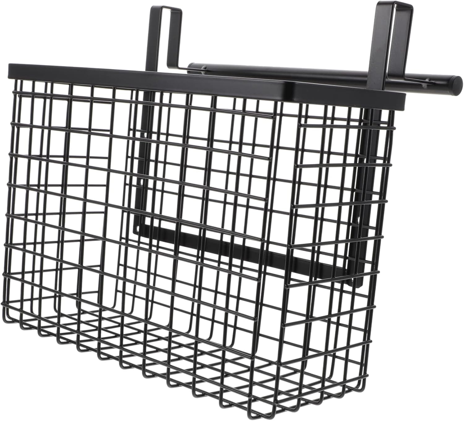 over Cabinet Door Vegetable Storage Basket Hanging Organizer Rack for Spices Fruits Kitchen Sundries Non-punching Design for Cabinets and Shelves Mesh Utility